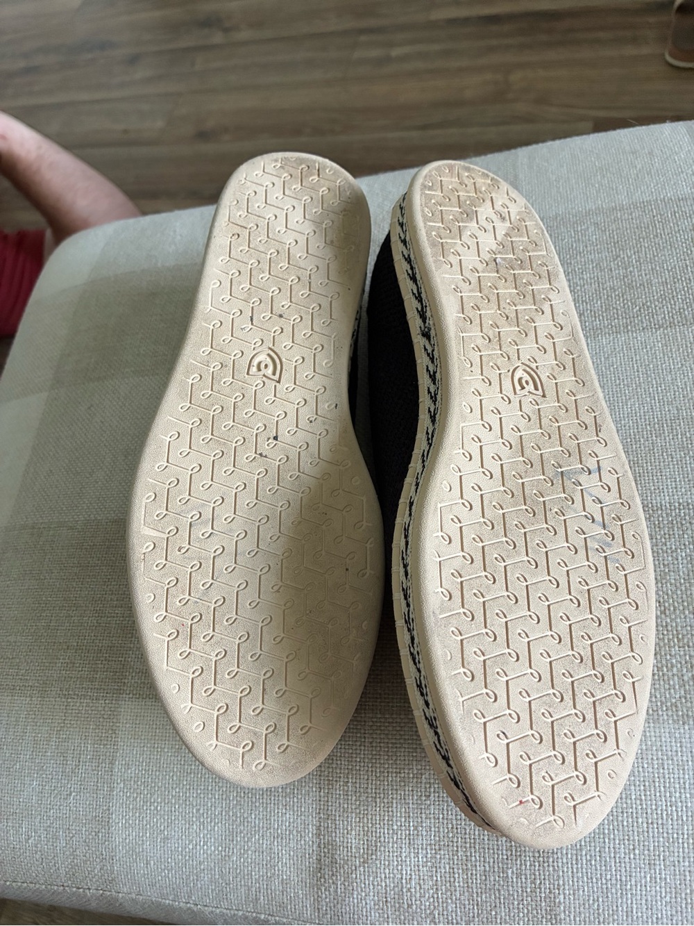 Rothy's Black Knit Espadrille-Style Slip Ons with Blue Trim - Picture 4 of 4